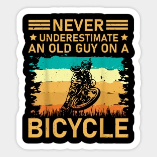 Never Underestimate A Old man With A Bicycle Sticker